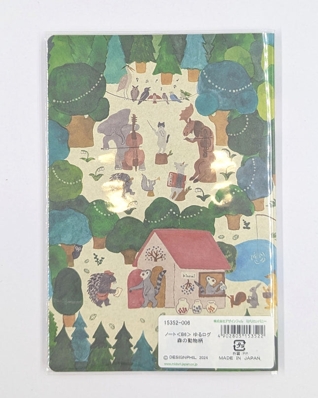MIDORI Notebook B6 Forest Animals back