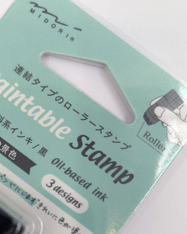 MIDORI Paintable Stamp Roller Mountains close up