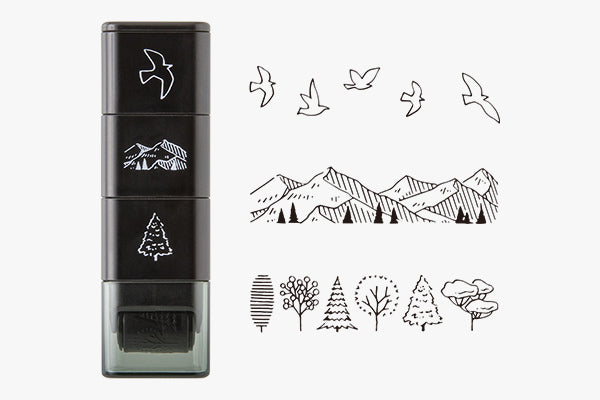 MIDORI Paintable Stamp Roller Mountains