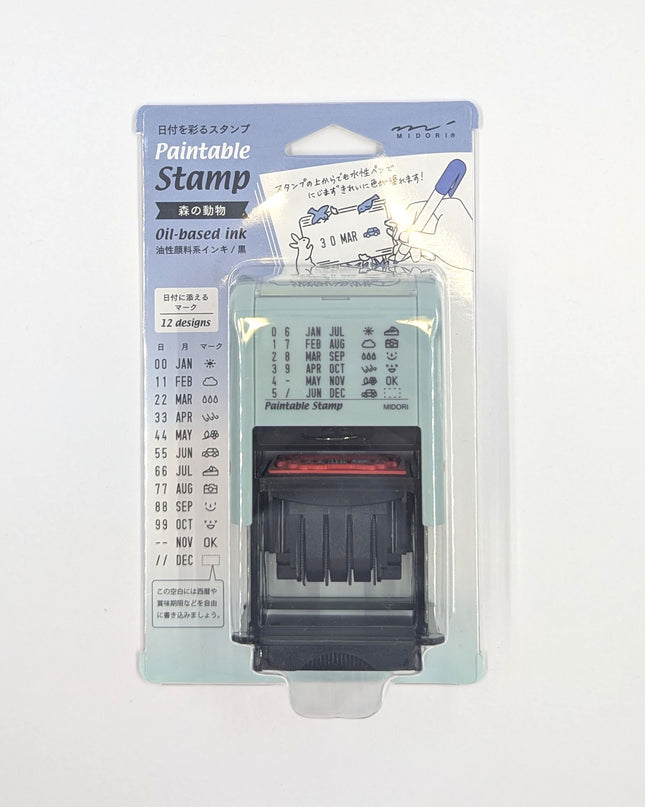 MIDORI Rotating Date Stamp Forest Animals