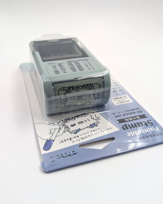 MIDORI Rotating Date Stamp Forest Animals close up