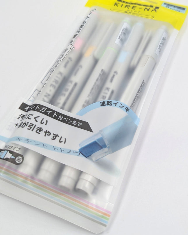 PILOT Kire-na Highlighter 5-Color Set Basic Pale Tone close up
