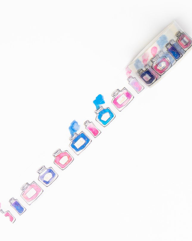 PAPIER PLATZ Regaro Papiro Design Masking Tape Ink Bottle Pattern - ZenPop Japan Stationery Store