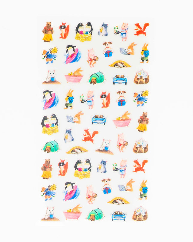 MIDORI Animal Sticker for Diary - ZenPop Japan Stationery Store