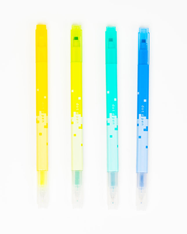 SUNSTAR Square Marker Dot E Pen 4pcs Set - ZenPop Japan Stationery Store