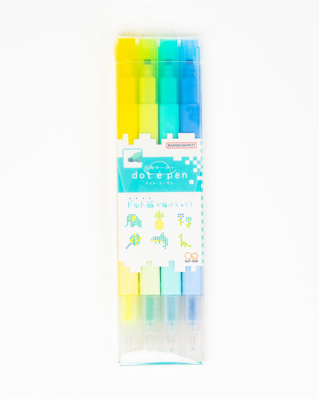 SUNSTAR Square Marker Dot E Pen 4pcs Set - ZenPop Japan Stationery Store
