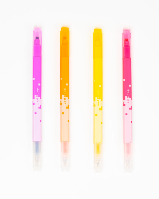 SUNSTAR Square Marker Dot E Pen 4pcs Set - ZenPop Japan Stationery Store