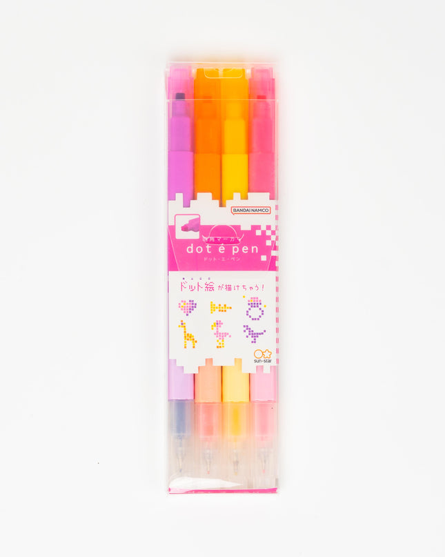 SUNSTAR Square Marker Dot E Pen 4pcs Set - ZenPop Japan Stationery Store