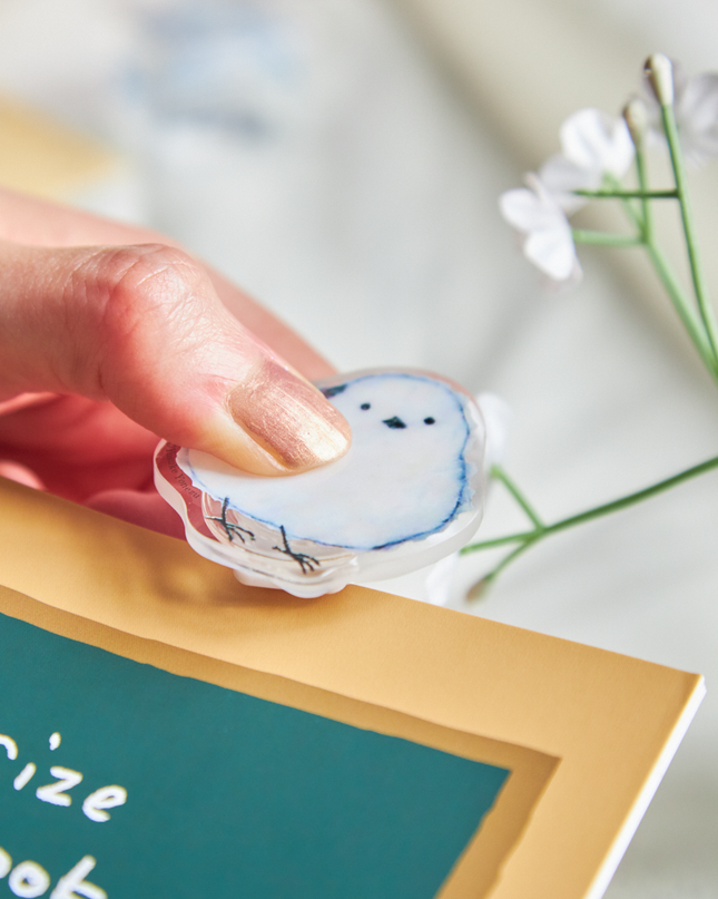 2Way Clip Shimaenaga (Long-tailed Tit) From Greeting life