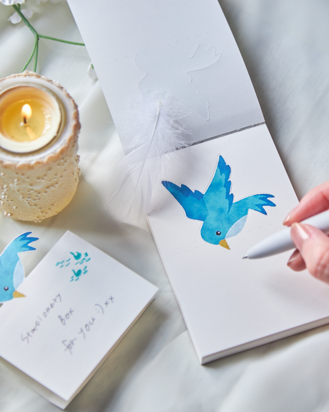 Die-cut Stand Memo pad Blue Bird From Marumo Insatsu