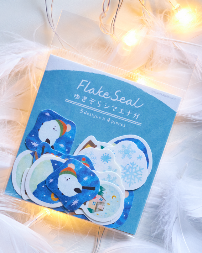 Washi Flake Sticker Yukizora Shimaenaga From Furukawashiko
