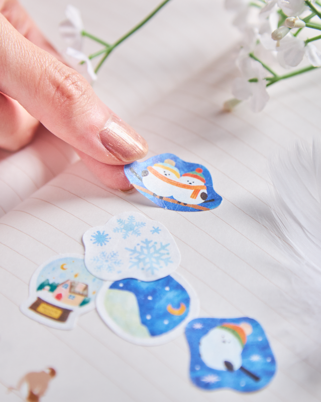 Washi Flake Sticker Yukizora Shimaenaga From Furukawashiko