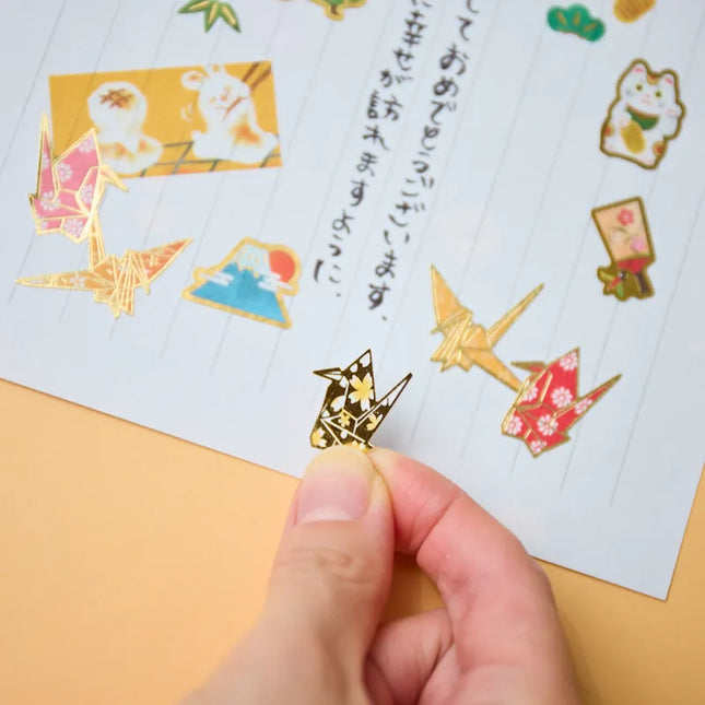 NB - Japanese Style Origami Crane Stickers