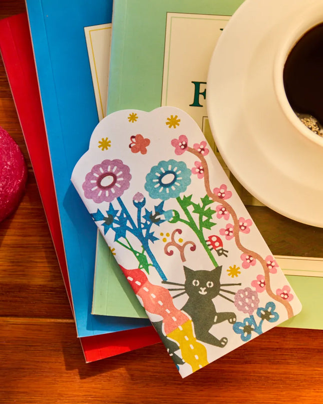 Katakata - Pocket-fit Notebook Cat & Flowers