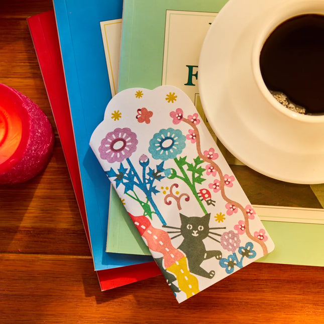 Katakata - Pocket-fit Notebook Cat & Flowers