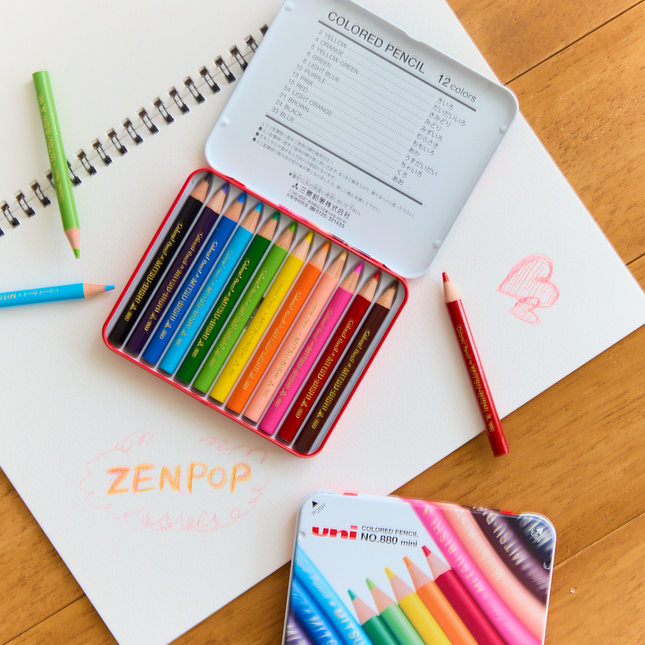 UNI No.880 mini Colored Pencil set from Mitsubishi Pencil