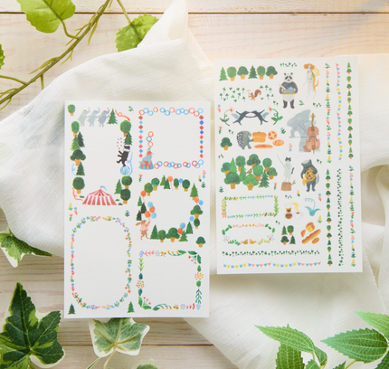 Midori - Yurulog Water-based Pen Sticker Sheets Forest Animal