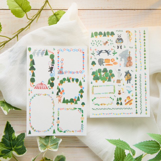 Midori - Yurulog Water-based Pen Sticker Sheets Forest Animal
