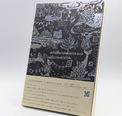 ROKKAKU x misuzu uta Plain Notebook A5 Whale Story
