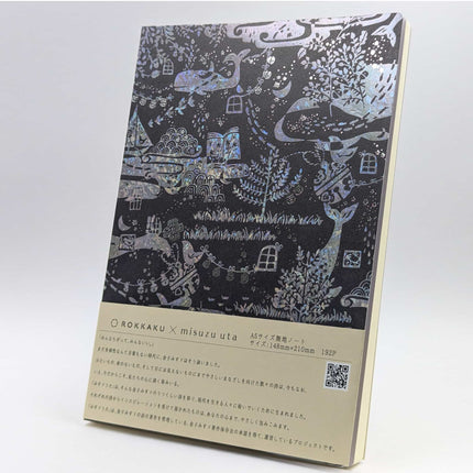 ROKKAKU x misuzu uta Plain Notebook A5 Whale Story