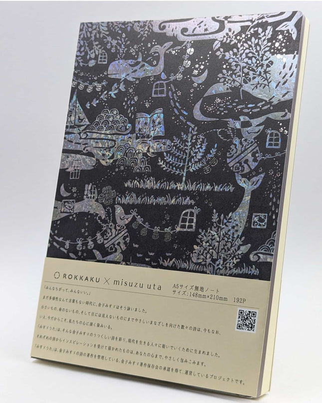 ROKKAKU x misuzu uta Plain Notebook A5 Whale Story