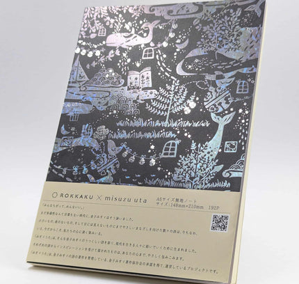 ROKKAKU x misuzu uta Plain Notebook A5 Whale Story