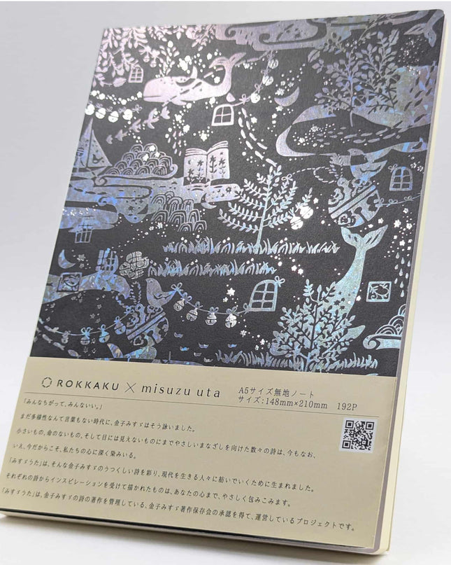 ROKKAKU x misuzu uta Plain Notebook A5 Whale Story