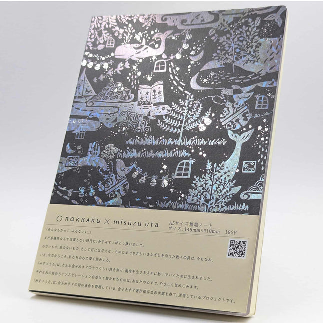 ROKKAKU x misuzu uta Plain Notebook A5 Whale Story