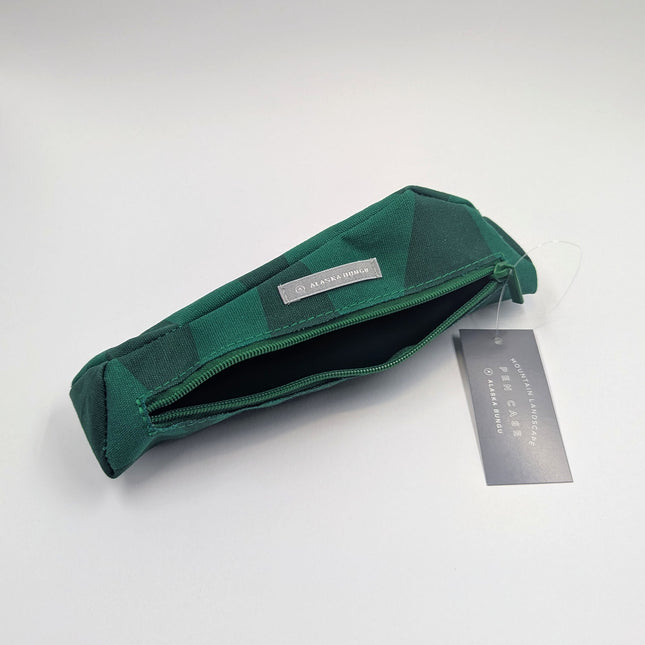 ELCOMMUN Mountain Landscape Series Pen Case green open