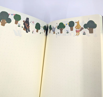 MIDORI Notebook B6 Forest Animals close up inside