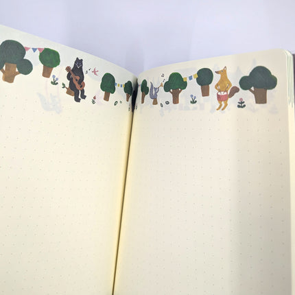 MIDORI Notebook B6 Forest Animals close up inside