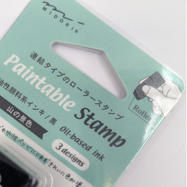 MIDORI Paintable Stamp Roller Mountains close up