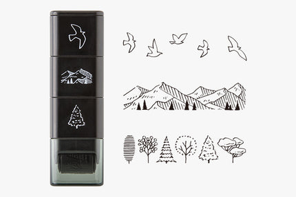MIDORI Paintable Stamp Roller Mountains