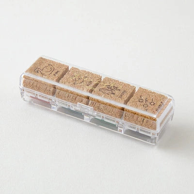 MIDORI Yuru Log Pre-inked Stamp (Cork Grip) - Forest