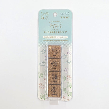 MIDORI Yurulog Cork Stamp Forest