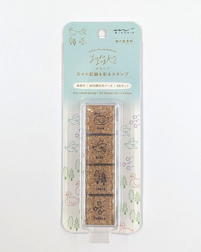 MIDORI Yurulog Cork Stamp Forest