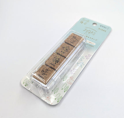 MIDORI Yurulog Cork Stamp Forest close up