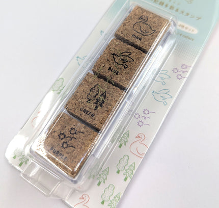MIDORI Yurulog Cork Stamp Forest close up