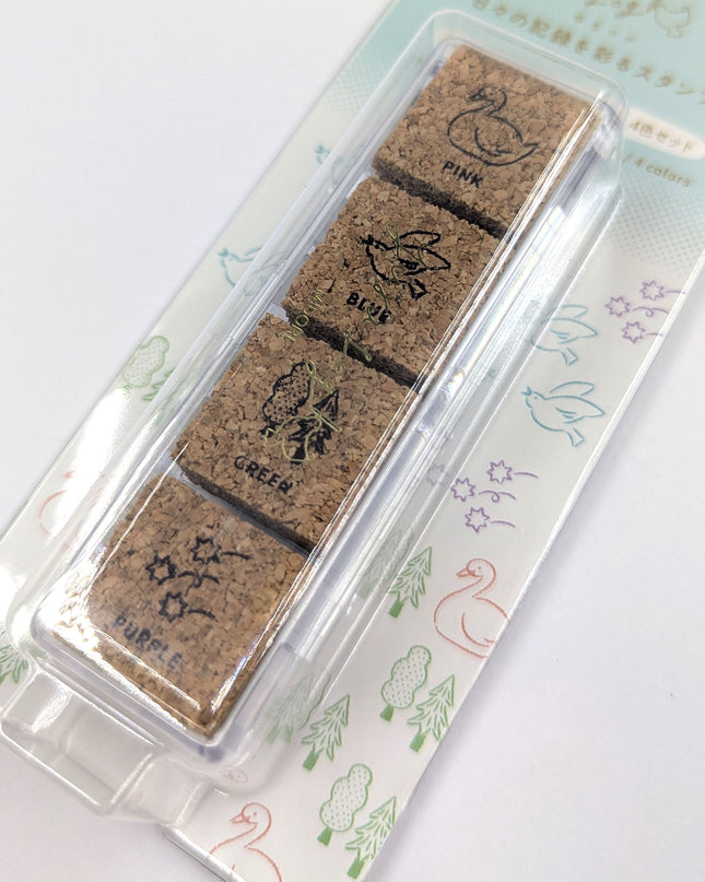 MIDORI Yurulog Cork Stamp Forest close up