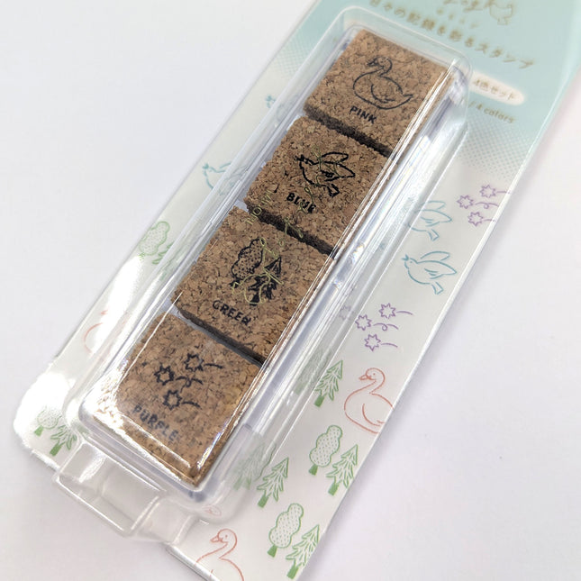 MIDORI Yurulog Cork Stamp Forest close up