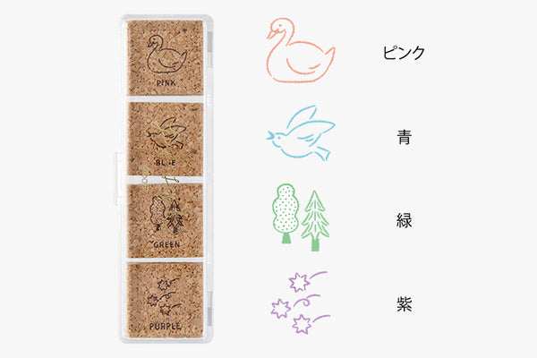 MIDORI Yurulog Cork Stamp Forest