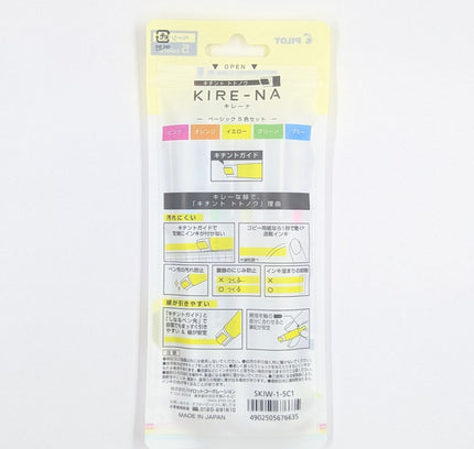 PILOT Kire-na Highlighter 5-Color Set Basic back