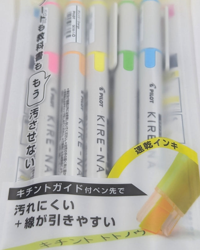 PILOT Kire-na Highlighter 5-Color Set Basic close up