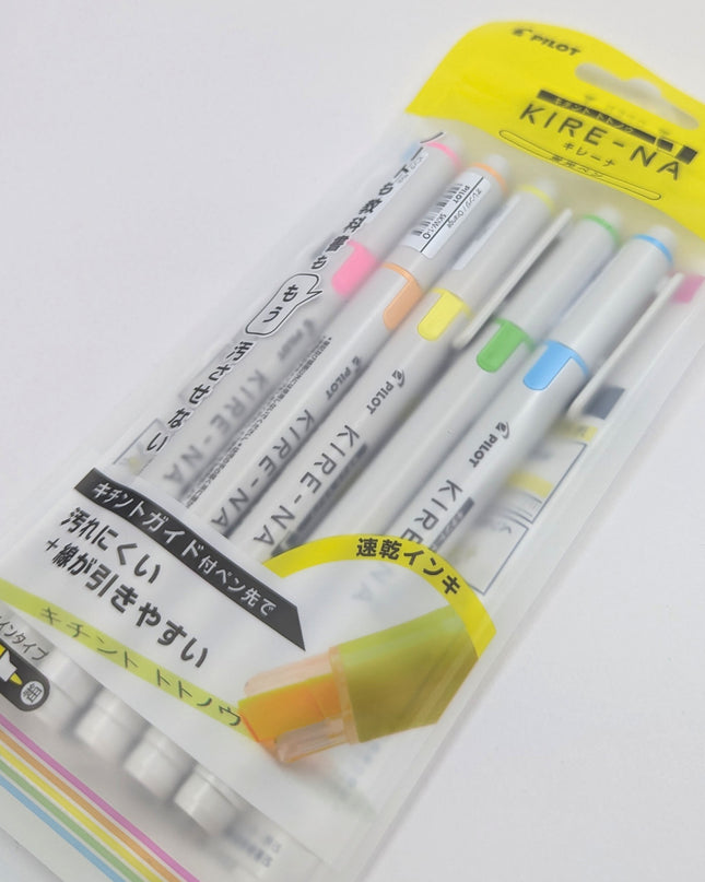PILOT Kire-na Highlighter 5-Color Set Basic close up