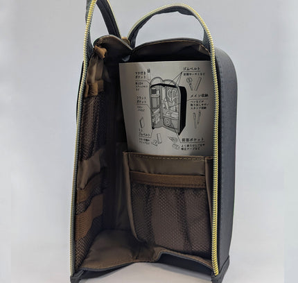 KUTSUWA Pen Case L gaba Stand grey inside