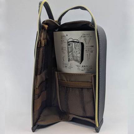 KUTSUWA Pen Case L gaba Stand grey inside