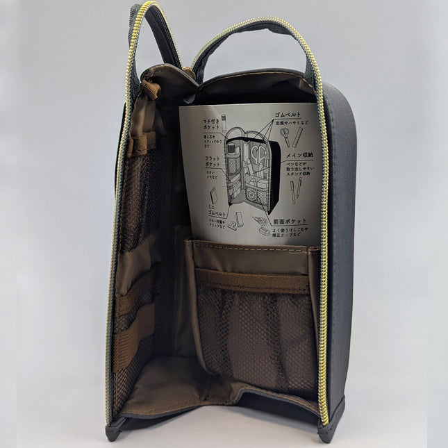 KUTSUWA Pen Case L gaba Stand grey inside