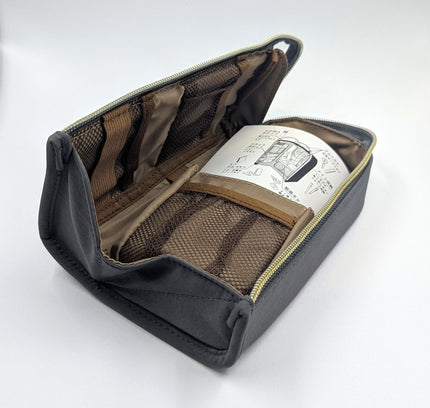 KUTSUWA Pen Case L gaba Stand grey inside