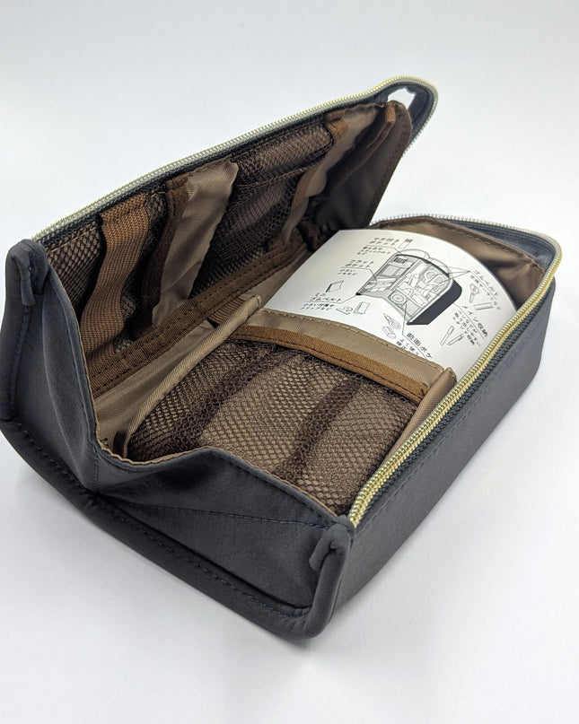 KUTSUWA Pen Case L gaba Stand grey inside
