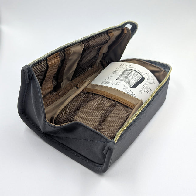 KUTSUWA Pen Case L gaba Stand grey inside